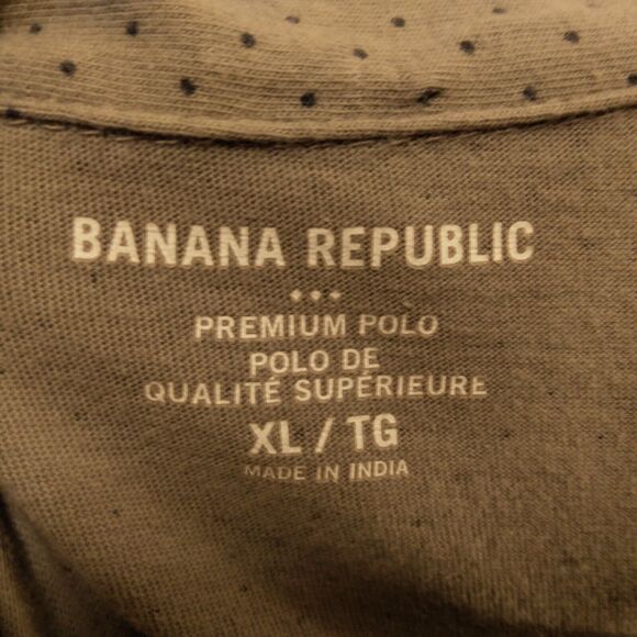 Banana Republic polo shirt mens XL XLarge gray polka dot premium short sleeve - Picture 6 of 8